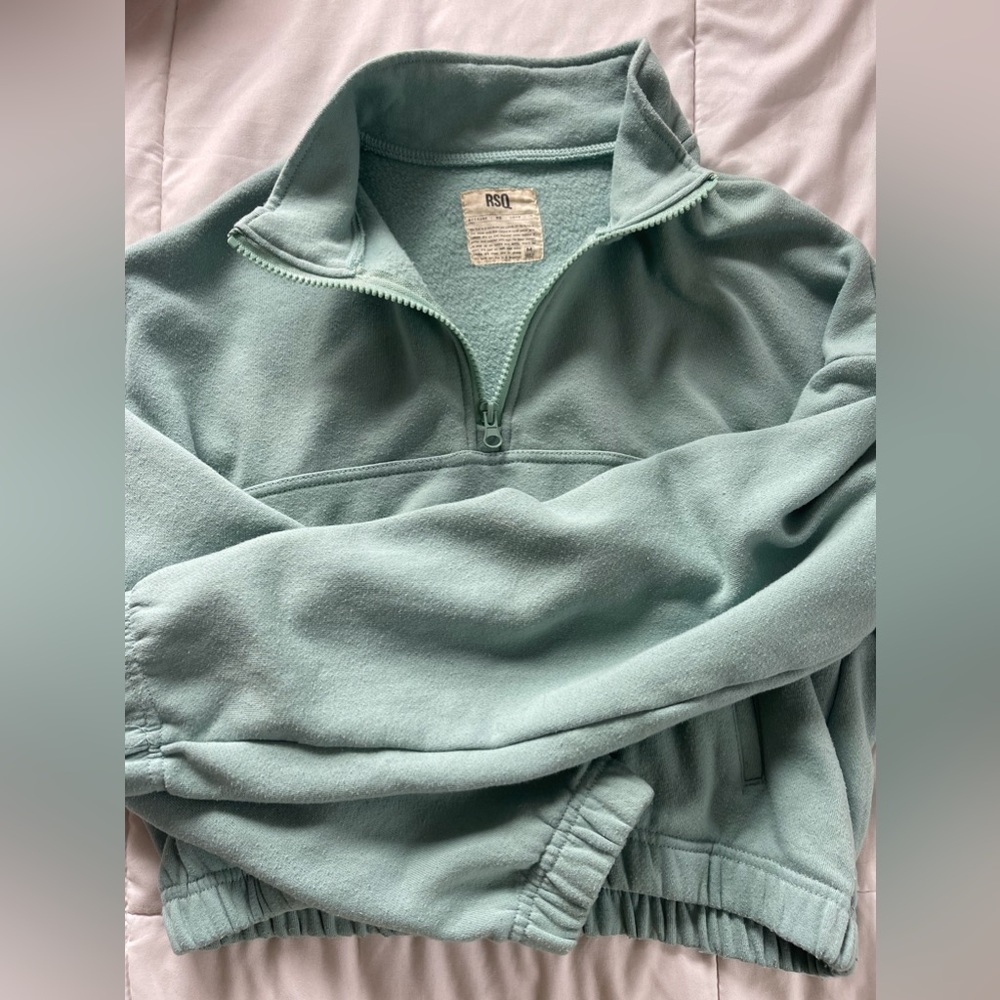Cropped Mint Green Zip Up